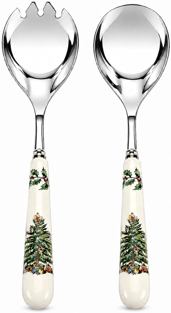 Spode Christmas Tree Christmas Tree Salad Servers - Set of 2