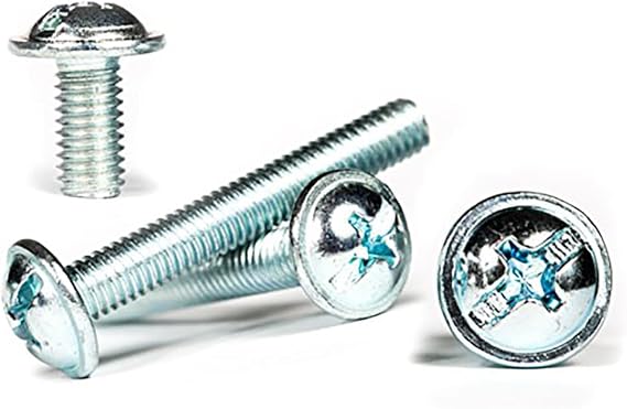 M4 (4mm x 16mm) Flanged Zinc Machine Button Head Screws Phillips Combi Pan Head Screws with Collar (Pack of 20) - C06B 4x16_20