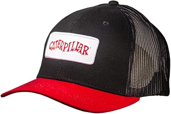 Caterpillar Equipment Black & Red Crawler Snapback Mesh Cap/Hat