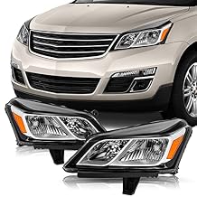 For 2013-2017 Chevy Traverse Headlight Assembly Halogen OE Style Replacement Factory Headlamp Front Lamps LH+RH with Bulbs