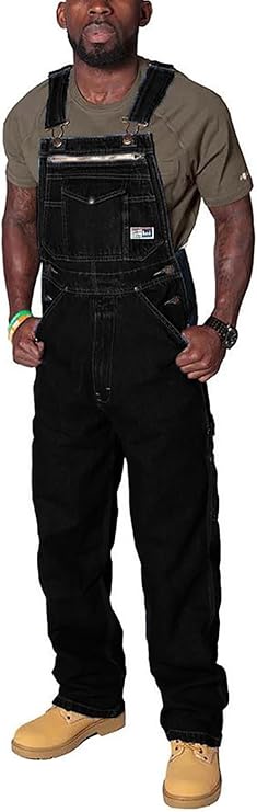 Men's Denim Bib Overalls Unisex Big and Tall Dungarees Fashion Rugged Jean Jumpsuit Safety Overalls
