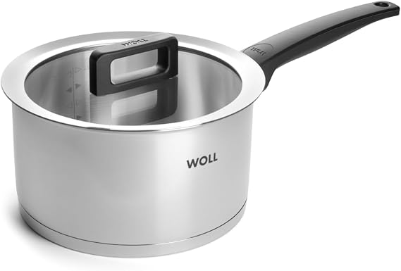 Woll Concept 920NC Saucepan Stainless Steel Suitable for Induction Cookers Diameter 20 CM Height 11 CM volume: 3.4 L with Glass Lid in Gift Box