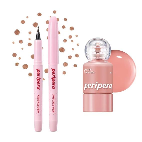 Peripera [Bundle] Freckle Pen 01 NATURAL BROWN + SYRUPY TOK CHEEK 01 LIGHT PEACH