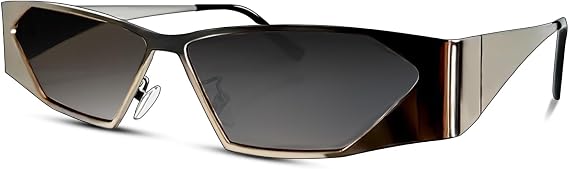 Y2k Sunglasses for Women and Men, Retro Narrow Cat Eye Sunnies