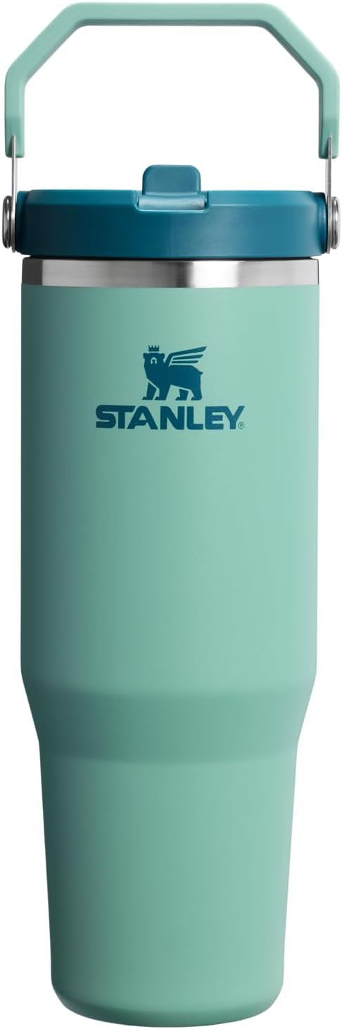 Stanley IceFlow 2.0 Flip Straw Tumbler with Handle 30 oz | Twist on Lid and Flip Up Straw | Leak-Proof Water Bottle | Insulated Stainless Steel | BPA Free | Spring Green