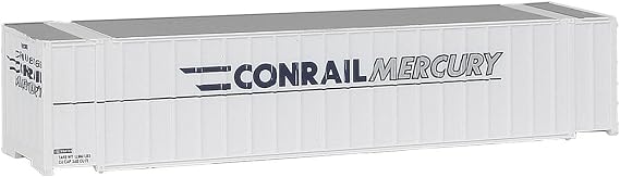 Walthers SceneMaster N Scale Model of Conrail Mercury (White, Blue, Gray) 48' Ribbed Side Container,949-8843