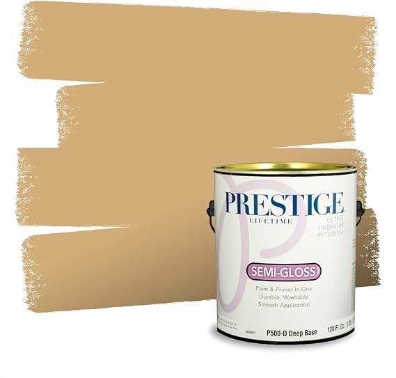PRESTIGE Paints Interior Paint and Primer In One, 1-Gallon, Semi-Gloss, Comparable Match of Behr* Glittering Sun*