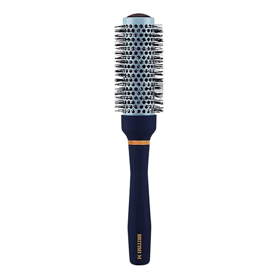 Curling Ceramic Brush Round 33mm Non-Electric Blowout Brush, Anti-Frizz Styling for a Smooth Salon Look Ideal for All Hair Types