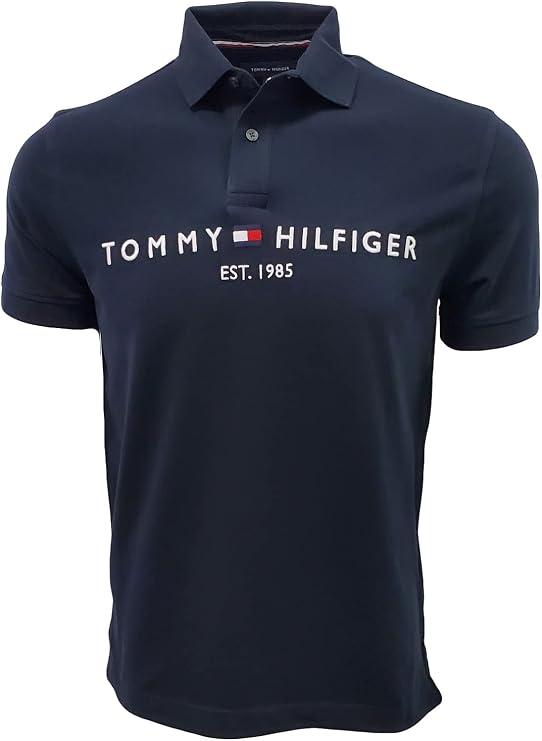 Tommy Hilfiger Mens Embroidered Graphic Logo Mesh Polo Shirt