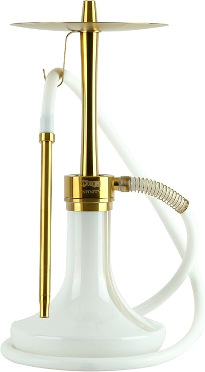 Oduman Infinity Hookah/shisha - Gold Body - White Glass