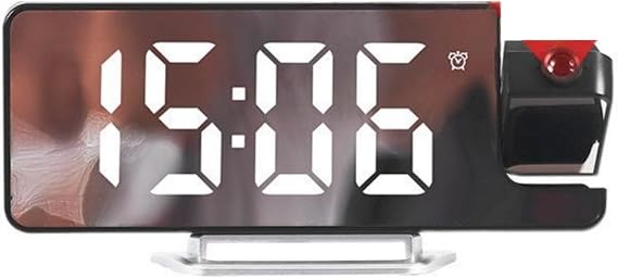 Digital Clock Projection on the Ceiling,Projection Alarm Clocks Bedside,Loud Alarm Clock Rotatable Projector,Digital Alarm Clocks Bedside,Projector Clock,Desk Electric Clock,White