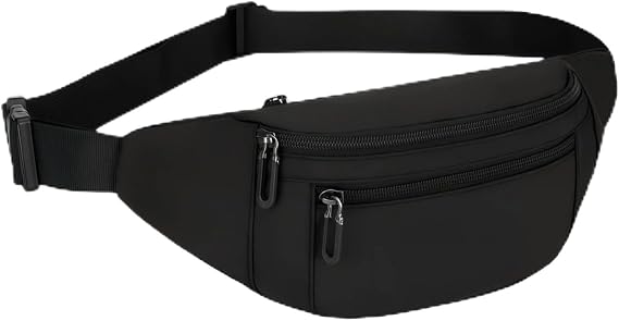Fanny Pack Belt Bag for Men and Women, Anti-Theft Fanny Pack,Water-Resistant with 3-Zipper Pockets,waterproof fanny pack,Lightweight Running Waist Pack for Travel,Running,Hiking,Cycling