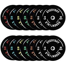 Fitvids 2-Inch Olympic Bumper Plates, Perfect Weight Plates for Weightlifting and Strength Training, Multiple Weights Available