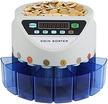 Coin Counter Electronic Sorting Machine - Automatic Batch Counting for GBP Sterling Coins, 300 Coins/min
