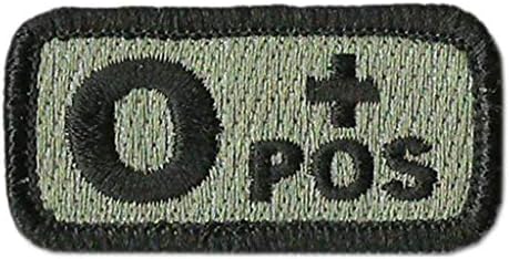 Tactical Blood Type Patches -Type O Positive - 2x1