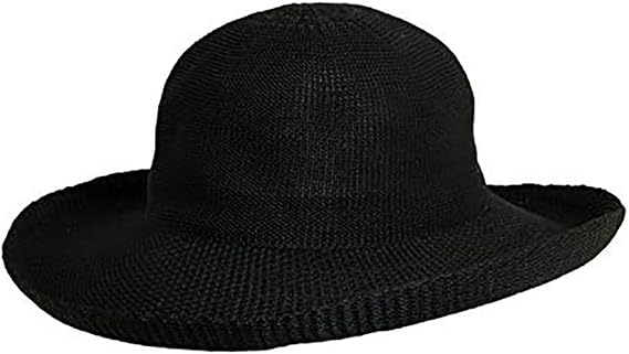 Scala Women's Knitted Poly Straw Big Brim Hat
