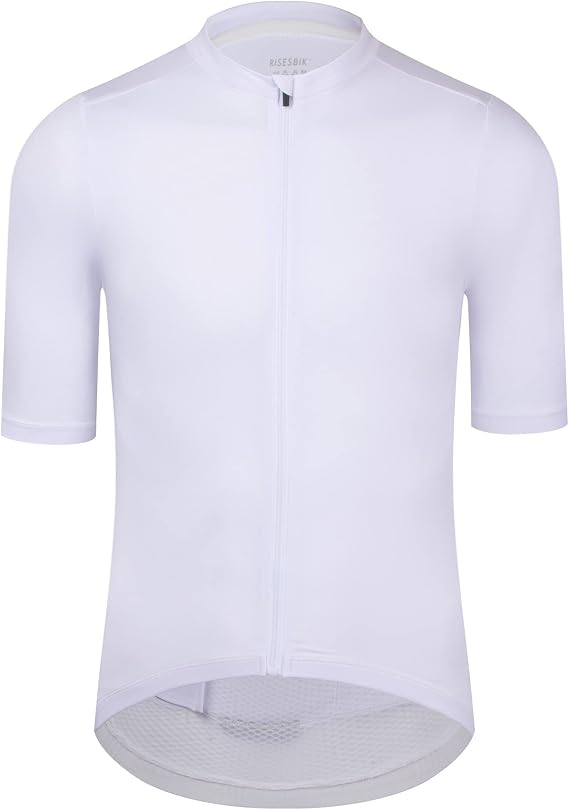 Men's Cycling Jersey Zipper Pocket Short Sleeve Lightweight Aero Race Fit Bike Jersey, UPF 50+ Biking Cycling Shirt