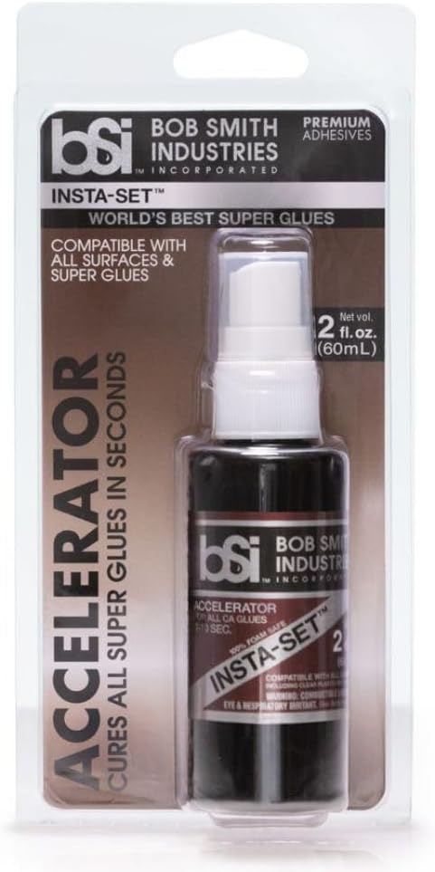 Bob Smith Industries BSI-151H Insta-Set Super Glue Accelerator 2 fl oz - Fast Drying Liquid Activator for Cyanoacrylate Adhesives, Enhance Repair Speed - Strawberry Scent