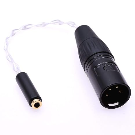 4-Pin XLR Male to 3.5mm TRRS Female Balanced Audio Adapter 10cm Cable