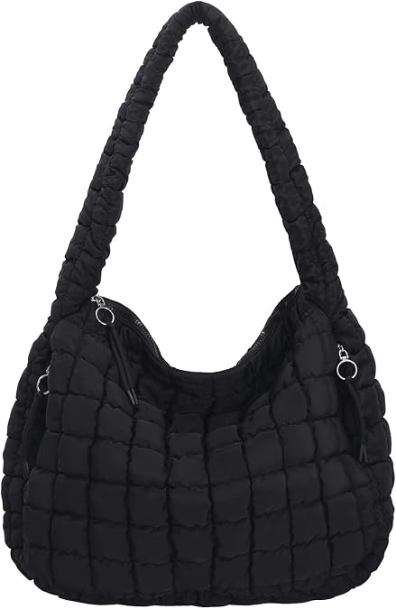 PRAGARI Puffer Tote Bag for Women Large Quilted Carryall Bag Soft Puffy Crossbody Lightweight Shoulder Handbags Work Travel