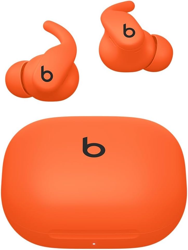 Beats - Powerbeats Fit - Wireless Noise-Cancelling Workout Earbuds with Upgraded Secure Fit Wingtips, IPX4, Up to 30H of Battery Life & Charging case, Compatible with Apple & Android - Spark Orange