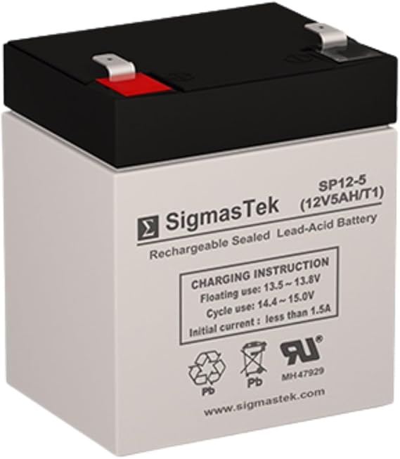 SigmasTek Chamberlain 41A6357-1 Compatible Battery, 12V 5Ah F1