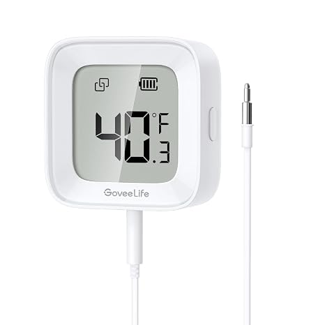 GoveeLife Bluetooth Refrigerator Thermometer with LCD Disaplay, 1-Pack