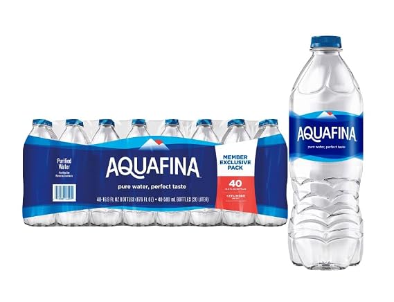 Aquafina Bottled Water, 16.9 Ounce (40 Bottles) -