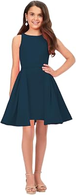 Girls Satin White First Communion Children Teens Short Flower Girl Pageant Skirt Dresses