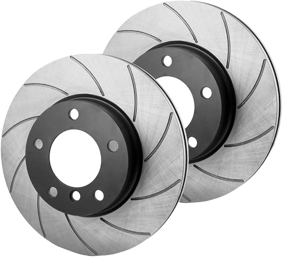 Grooves Sport Brake Disc Rotors Compatible With BMW SERIES 5 GRAN TURISMO F07 2009 2010 2011 2012 2013 2014 2015 2016 2017-0474GVS - Front left - ventilated - Holes 5 - Diameter 348x36