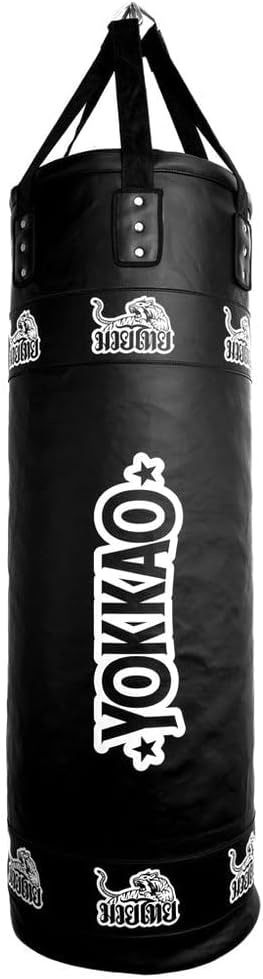YOKKAO Heavy Bag 170cm - Ships Empty | Microfiber Leather Shell | Reinforced Foam Core | Hanging Chains Included | Produced at YOKKAO Factory, Thailand | Muay Thai, Boxing