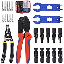 Keadic Solar Crimping Tools Includes Solar Panel Connectors, Solar Cable Connectors, Spanner Wrench, Solar Solar Crimper Tool Kit for 2.5/4.0/6.0mm2 MC3 MC4 Solar Panel