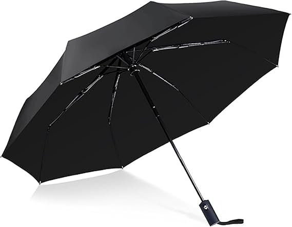 Windproof Travel Umbrella for Adult, Automatic Umbrellas for Rain - Compact Folding Umbrella with UV Protection, Lightweight Portable Design for Backpack/Walking/Car, Sun & Storm Ready