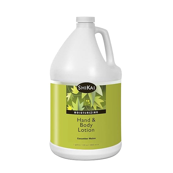 ShiKai Hand & Body Lotion (Cucumber Melon, 1 gallon) | Daily Moisturizing Skincare for Dry and Cracked Hands | With Aloe Vera & Vitamin E