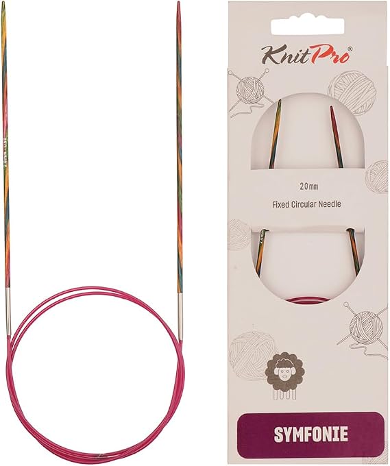 KNITPRO 40 cm x 2 mm Symfonie Fixed Circular Needles, Multi-Color