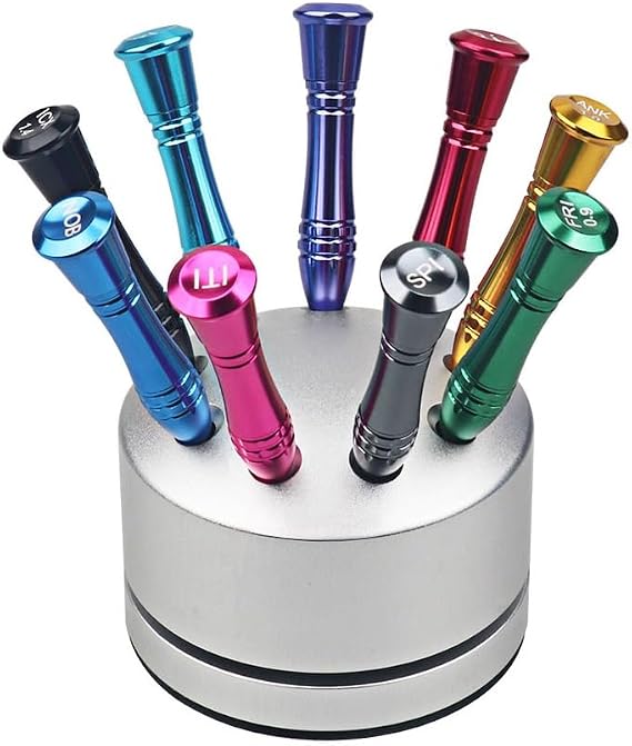 REEHUT 9 Pcs/Kit Implant Universal Screwdriver Oral Implant System Screwdriver Kit Universal Tool with Round Stand