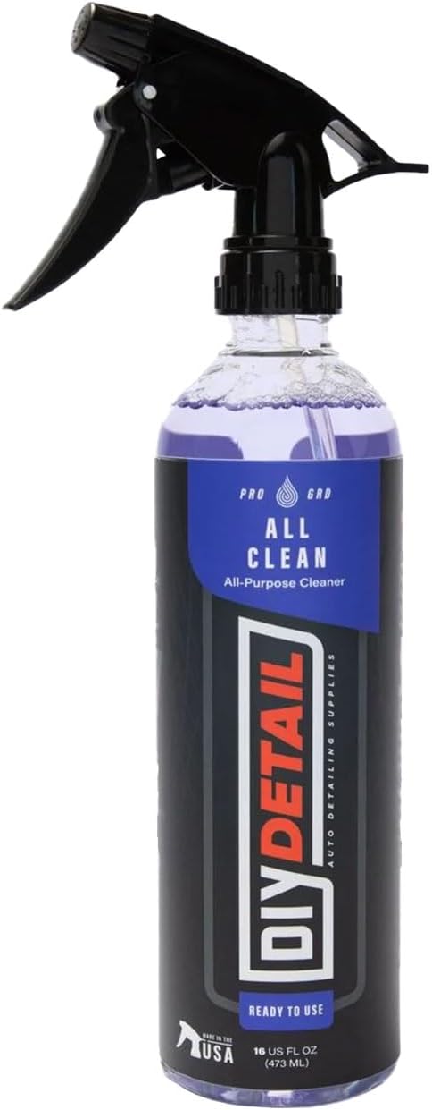 diy detail All Clean Multi-Surface Cleaner Professional Interior Exterior Vehicle Cleaning Solution Safe Deep Cleaning for Plastics Vinyl Leather Fabric Wheels 16oz bottle