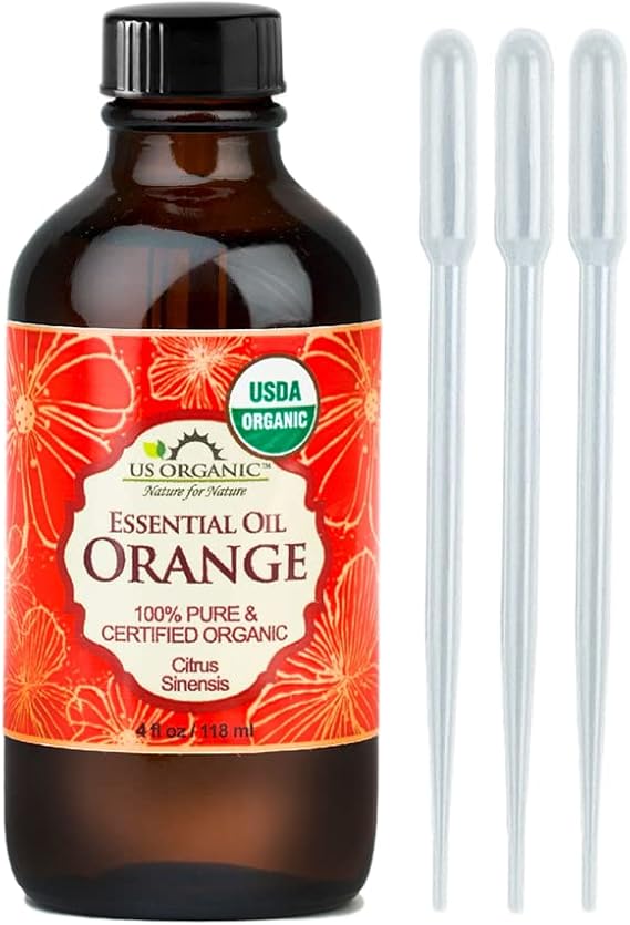 US Organic 100% Pure Sweet Orange Essential Oil - USDA Certified Organic - 118 ml 4 oz - More Size Variations Available
