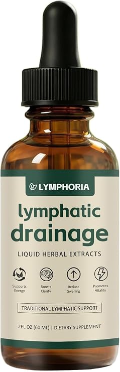 Lymphatic Drainage Drops 59ml Wellness Drops,Lymphatic Drainage Detox Oil,Reduces Face & Body Swelling, Promotes Efficient Drainage of the,Cleanse Your Body,Vegan&Sugar-Free (1 PCS)