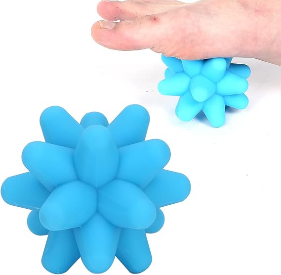Massage Balls Acupoint Physical Ball Muscle Release Deep Tissue Silicone Fitness for Physio Back Legs & Feet Spiky Balls[Blue] Massage Ball Lacrosse Back myofascial Release Spiky Balls Trigger Point