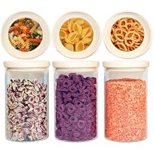 Urban Green Glass Food Storage Jar with Glass Lid, Food Canister Set with Airtight Lids, Pantry Jar for Kitchen Organization. Food Storage Container Set in 6 pack of 26oz