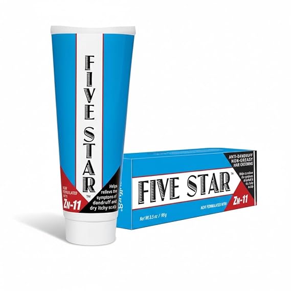 SULFUR8 Five Star Anti-Dandruff Non-Greasy Hair Grooming Cream, Scalp Relief & Flake Control, 3.5 oz Itchy Scalp Soothing, Moisturizing & Lightweight Formula for All Hair Types