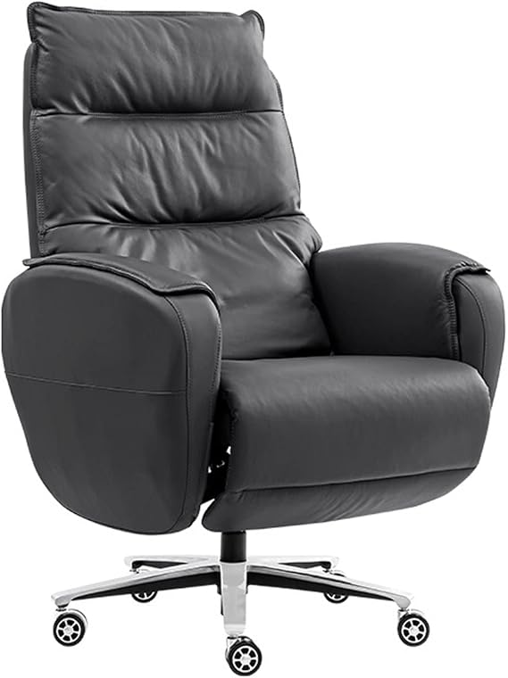 Luxury Boss Chair - High End Executive Manager Seat with Electric Folding Footrest Comfortable Ergonomic Office Chair Adjustable Lifting Swivel Computer Chair Stabilize