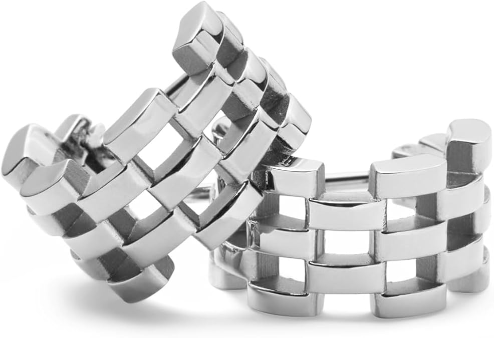 Daniel Wellington Link Silver Hoop Earrings for Women | Hoop Design, Silver Tone, 316L Stainless Steel, Secure Backs, Minimalist Jewelry, Everyday Wear