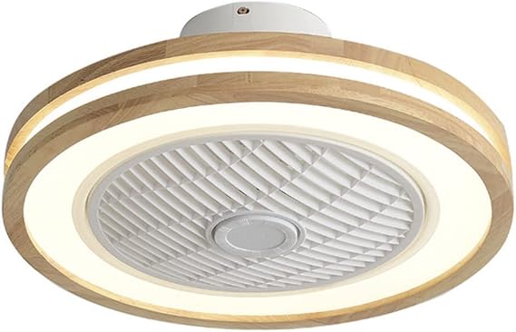 Pendant Lights, Modern Ceiling Fan with Light LED Remote Control 3-Color Lighting Modes Invisible Acrylic Concealed Fans Chandelier Rubber Wood Shell Semi Flush Enclosed Ceiling Fans Interesting Life