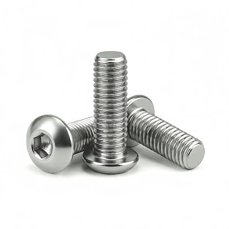 M5 x 20mm (50 Pack) Button Head Socket Cap Screws, 304 Stainless Steel 18-8, Bright Finish, Fully Machine Thread