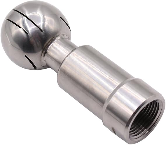 DERNORD Rotary Spray Ball NPT Female CIP Tank Cleaning Ball 360 Spray Pattern, Stainless Steel 304 (1" NPT Threaded)