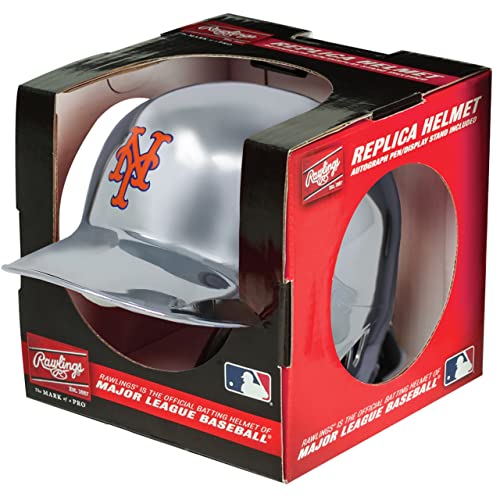 Mets Silver Chrome Rawlings Replica MLB Baseball Mini Batting Helmet