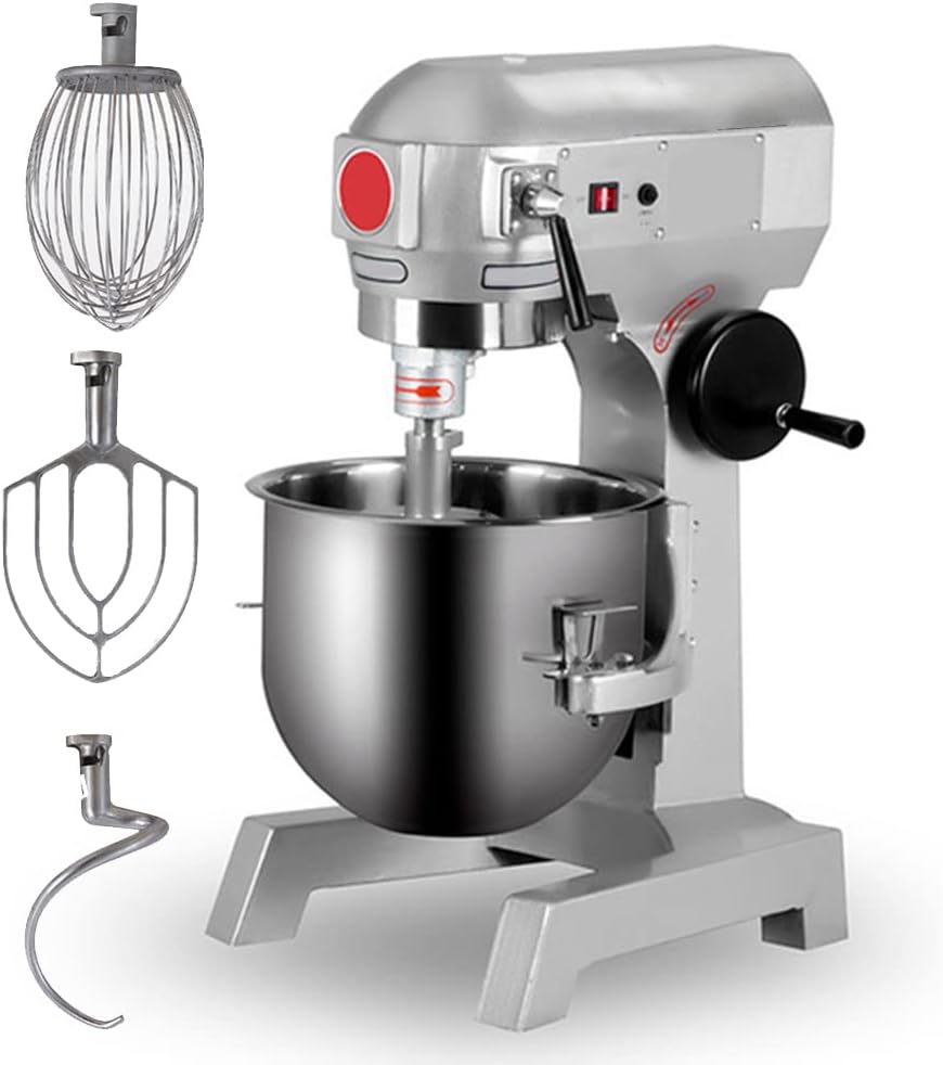 funchic Commercial Food Mixer 21QT 750W 3 Speed 105180408 RPM with Stainless Steel Bowl Dough Hooks Whisk Beater Heavy Duty Mixer for Schools Bakeries Restaurants Pizzerias