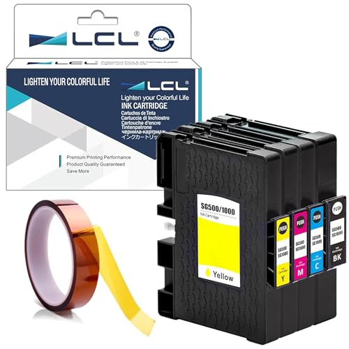 SG500 SG1000 Sublimation Ink Cartridges with Upgraded Chips Replacement for Sawgrass SG500 SG1000 Printers 1 Black, 1 Cyan, 1 Magenta, 1 Yellow, 4-Pack